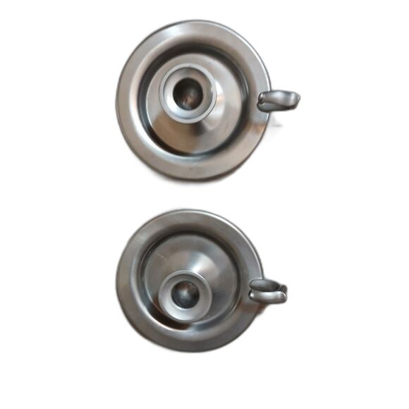 Oneida pair vintage pewter candlesticks handles 6"X1" - Picture 2 of 3